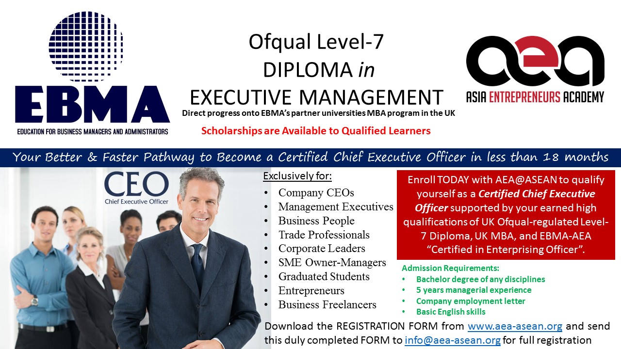 Be A Qualified & Certified Chief Executive Officer